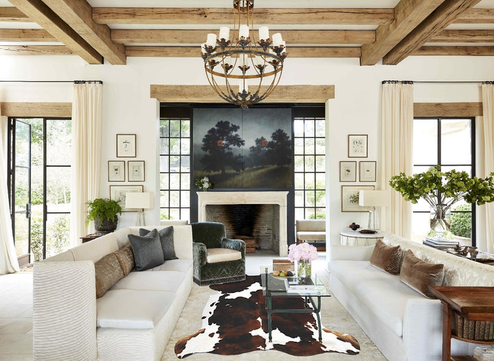 Tricolor X-Large European Cowhide Rug 6'11"H x 6'4"W #B12012 by Hudson Hides