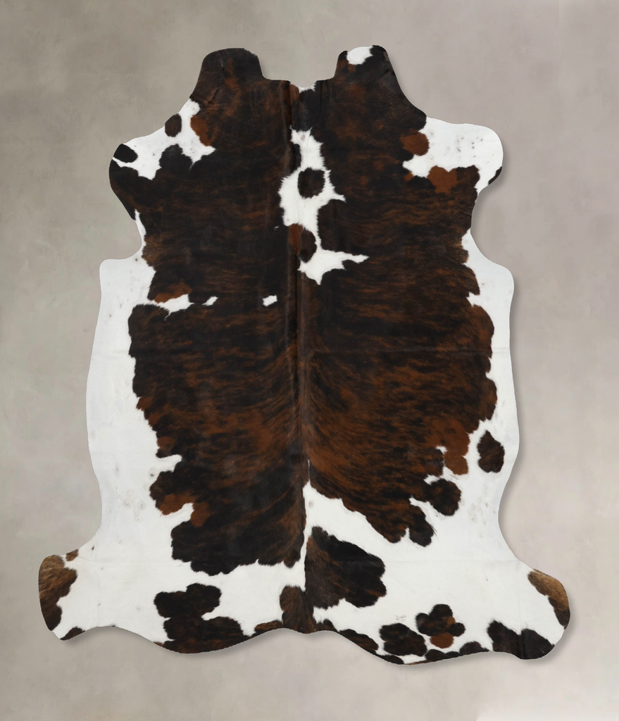 Tricolor X-Large European Cowhide Rug 6'10"H x 6'3"W #B12027 by Hudson Hides
