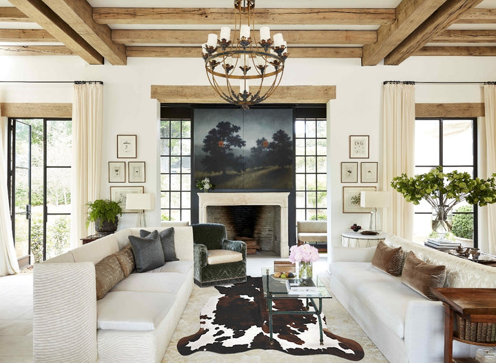 Tricolor X-Large European Cowhide Rug 7'2"H x 6'4"W #B12029 by Hudson Hides