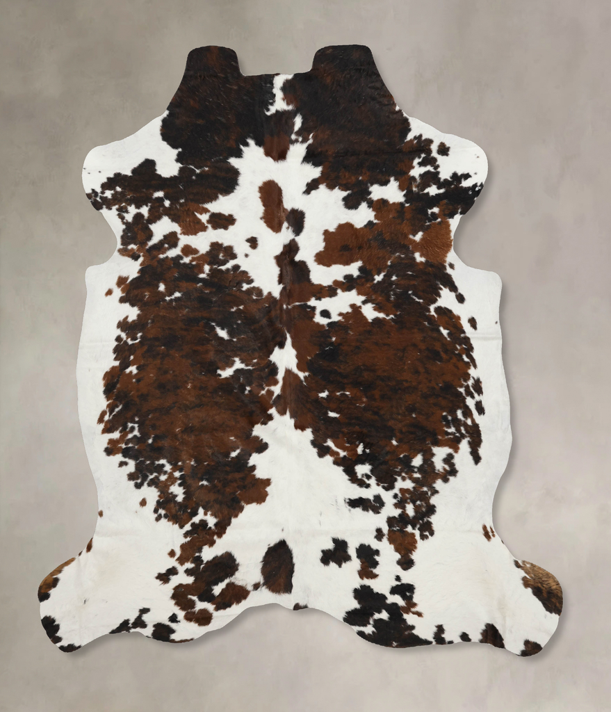 Tricolor X-Large European Cowhide Rug 7'3"H x 6'6"W #B12035 by Hudson Hides