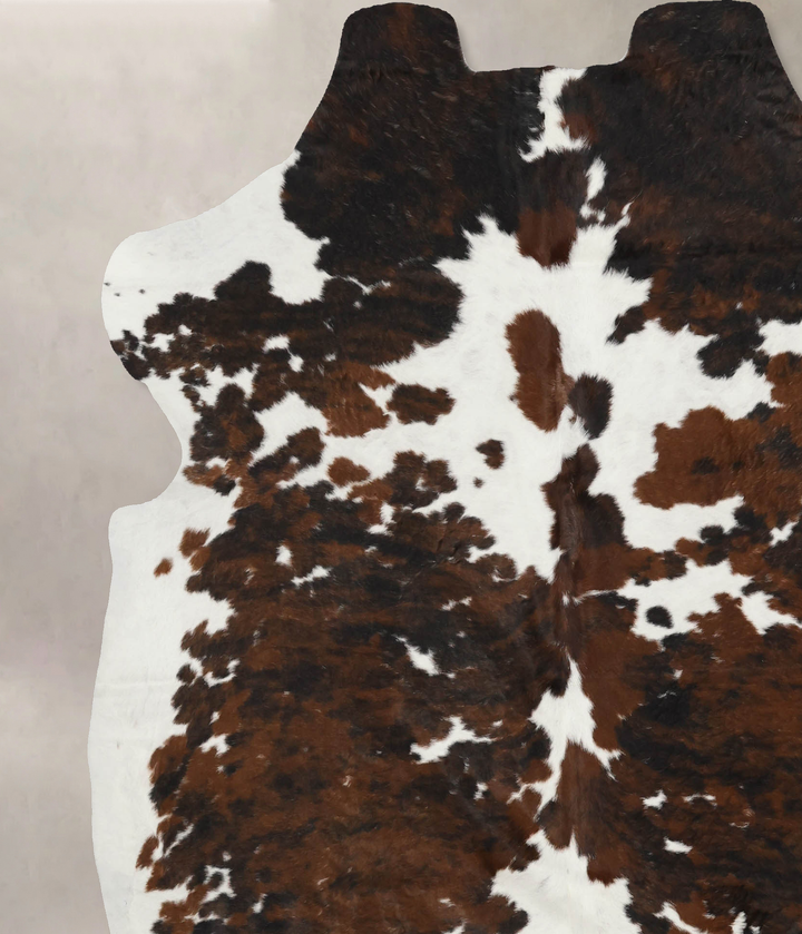Tricolor X-Large European Cowhide Rug 7'3"H x 6'6"W #B12035 by Hudson Hides