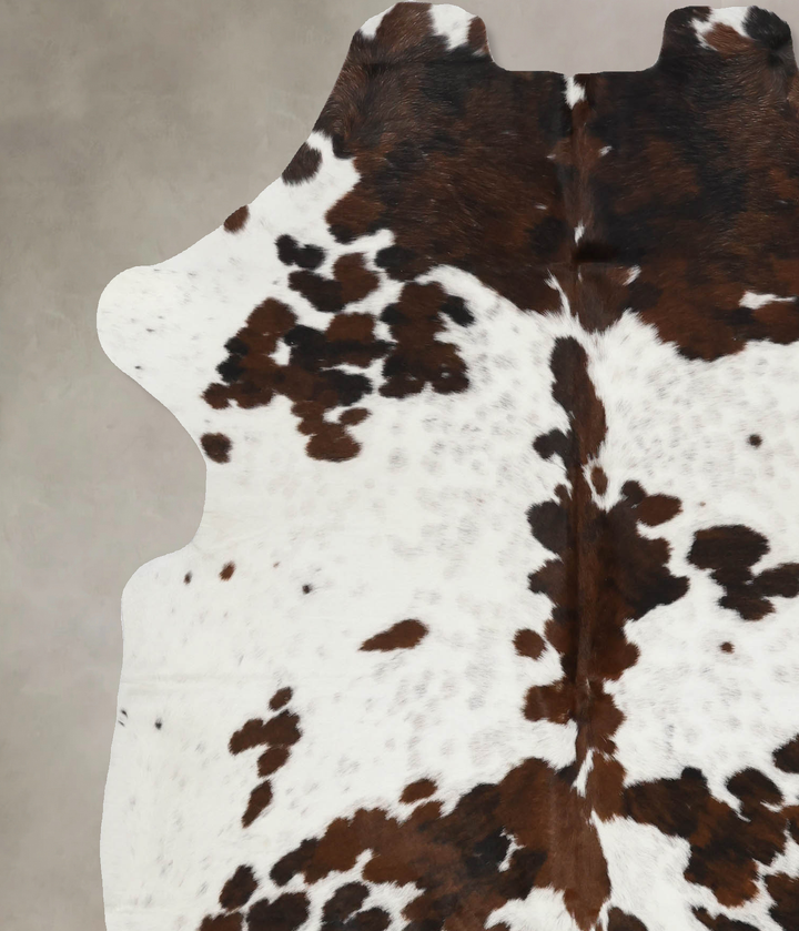 Tricolor X-Large European Cowhide Rug 7'0"H x 5'10"W #B12038 by Hudson Hides