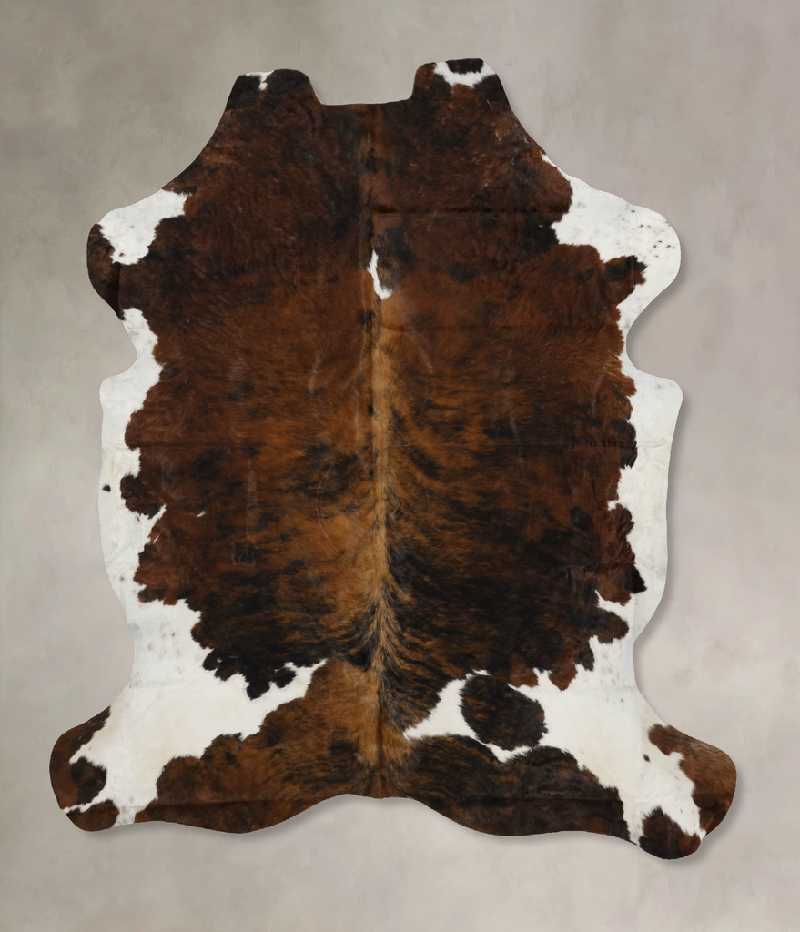 Tricolor X-Large European Cowhide Rug 7'5"H x 6'6"W #B12041 by Hudson Hides
