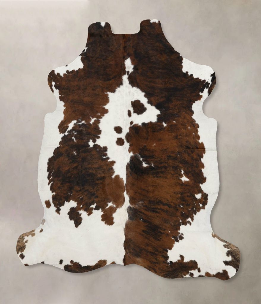 Tricolor X-Large European Cowhide Rug 7'3"H x 6'7"W #B12046 by Hudson Hides