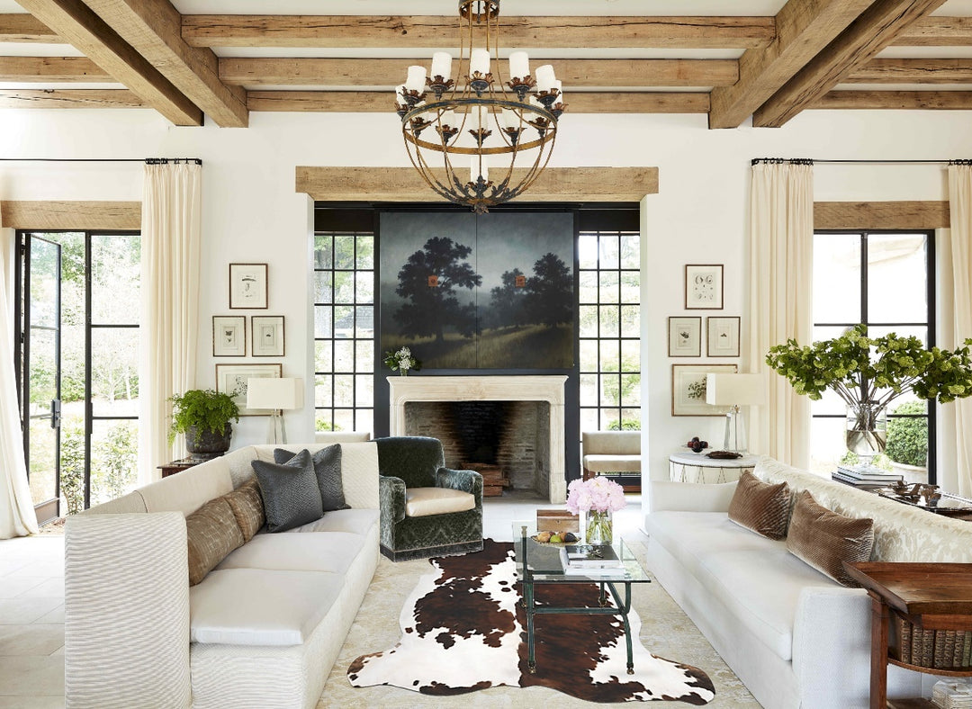 Tricolor X-Large European Cowhide Rug 7'3"H x 6'7"W #B12046 by Hudson 