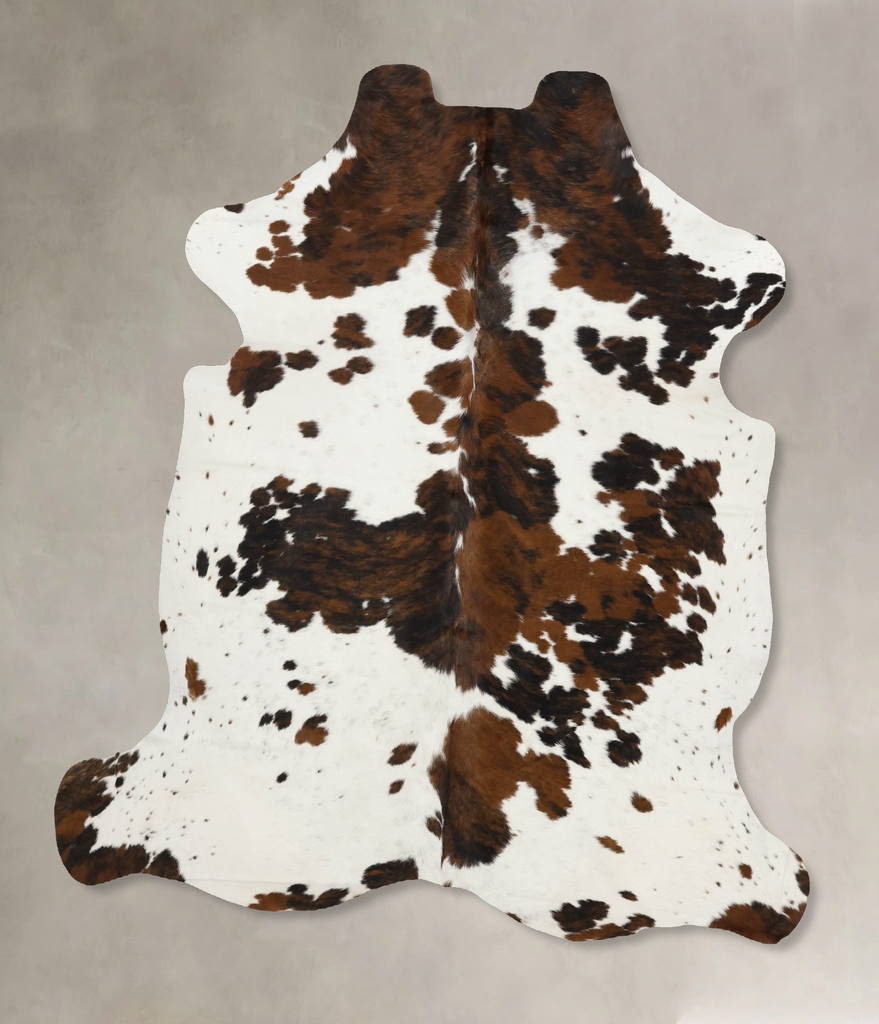 Tricolor X-Large European Cowhide Rug 7'0"H x 5'11"W #B12047 by Hudson Hides