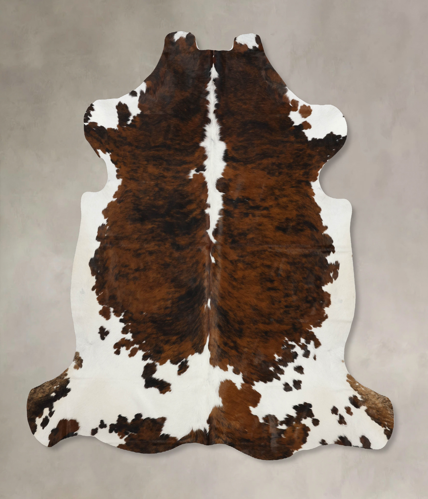 Tricolor X-Large European Cowhide Rug 7'1"H x 6'8"W #B12049 by Hudson Hides