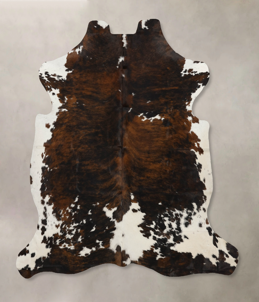 Tricolor X-Large European Cowhide Rug 7'2"H x 6'7"W #B12051 by Hudson Hides