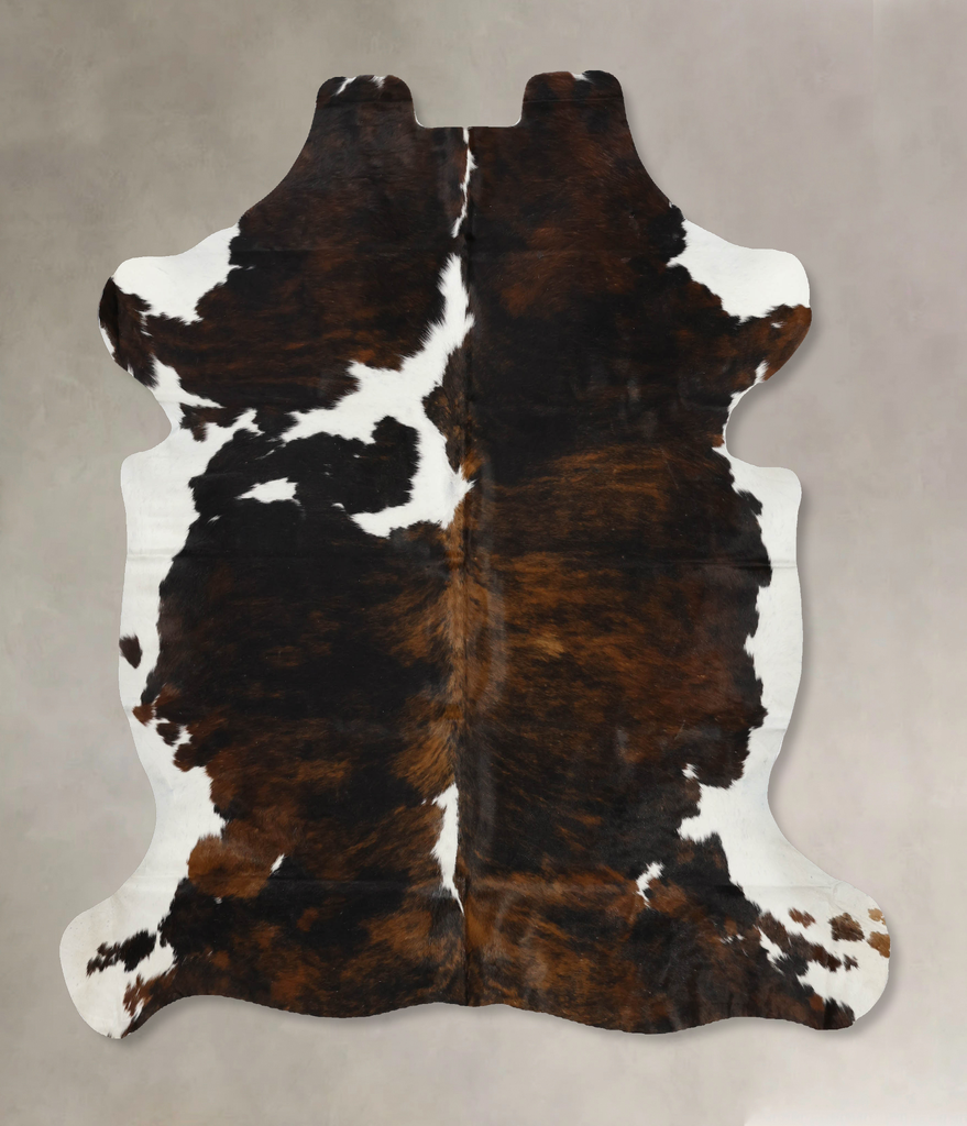 Tricolor X-Large European Cowhide Rug 6'10"H x 6'4"W #B12053 by Hudson Hides
