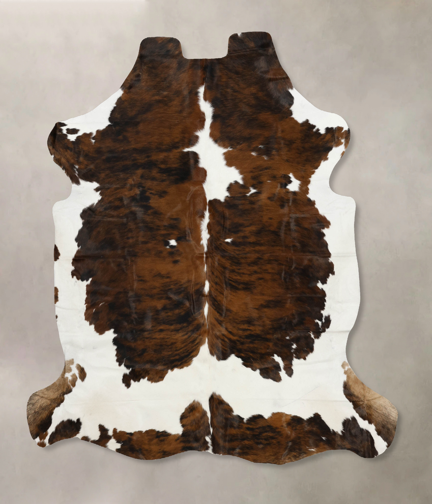 Tricolor X-Large European Cowhide Rug 7'1"H x 6'8"W #B12056 by Hudson Hides