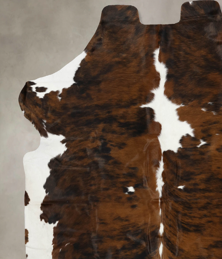 Tricolor X-Large European Cowhide Rug 7'1"H x 6'8"W #B12056 by Hudson Hides