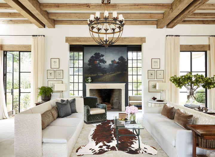 Tricolor X-Large European Cowhide Rug 7'4"H x 6'2"W #B12059 by Hudson Hides