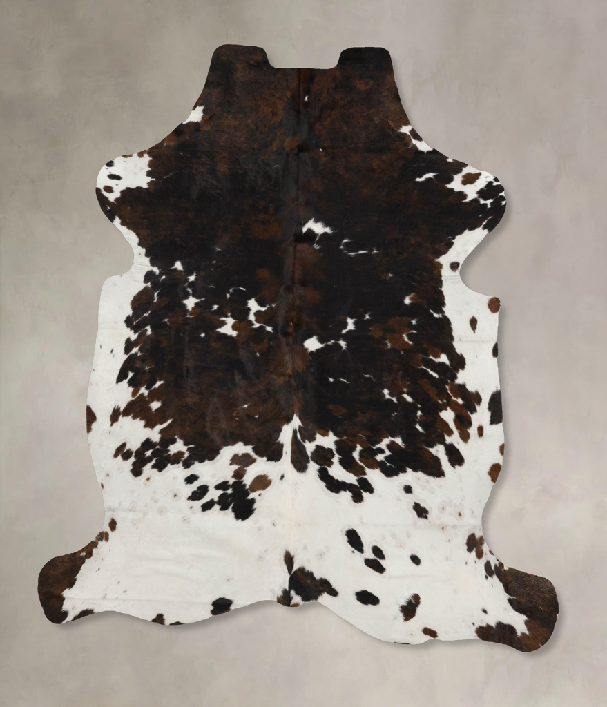 Tricolor X-Large European Cowhide Rug 7'3"H x 6'2"W #B12061 by Hudson Hides