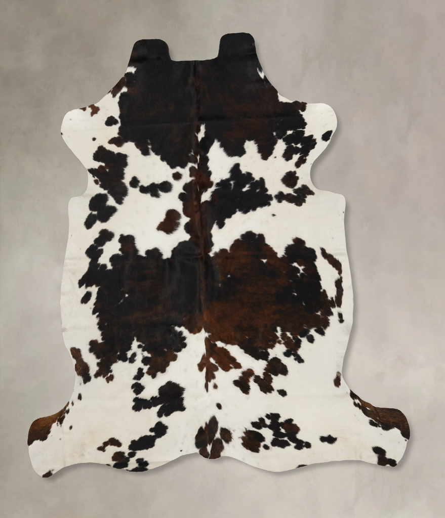 Tricolor X-Large European Cowhide Rug 7'1"H x 6'9"W #B12065 by Hudson Hides