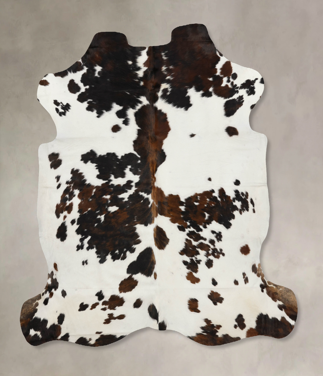 Tricolor X-Large European Cowhide Rug 7'1"H x 6'7"W #B12067 by Hudson 
