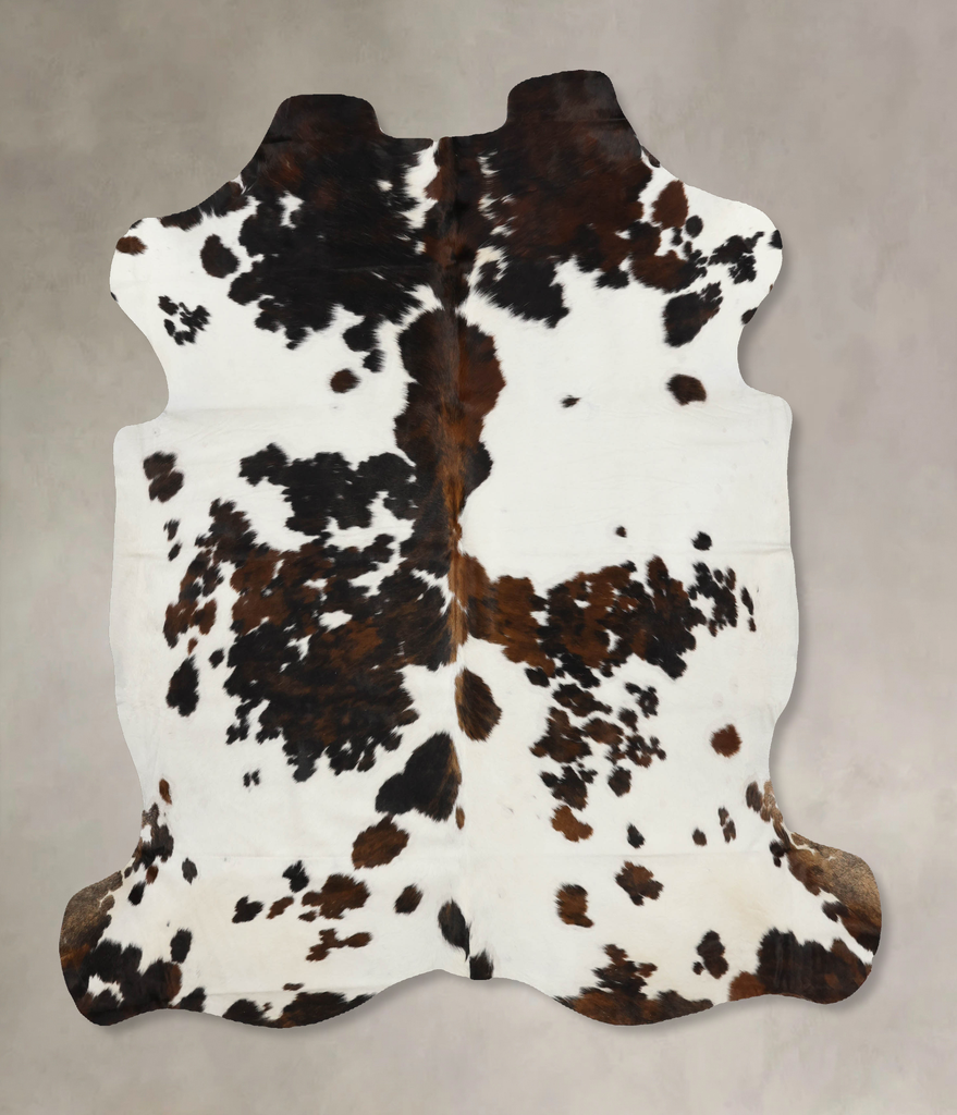 Tricolor X-Large European Cowhide Rug 7'1"H x 6'7"W #B12067 by Hudson Hides