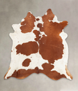 Brown and White XX-Large Brazilian Cowhide Rug 7'3"H x 6'10"W #B1207 by Hudson Hides