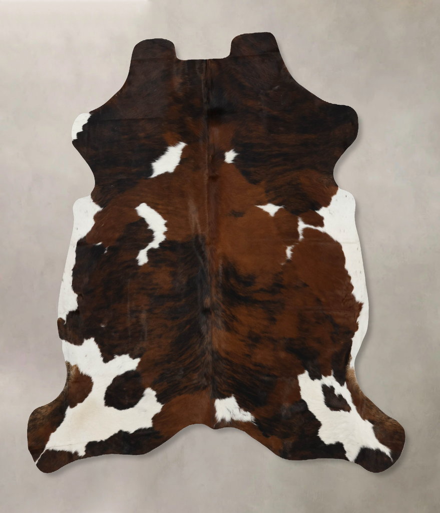 Tricolor X-Large European Cowhide Rug 7'1"H x 6'8"W #B12072 by Hudson Hides