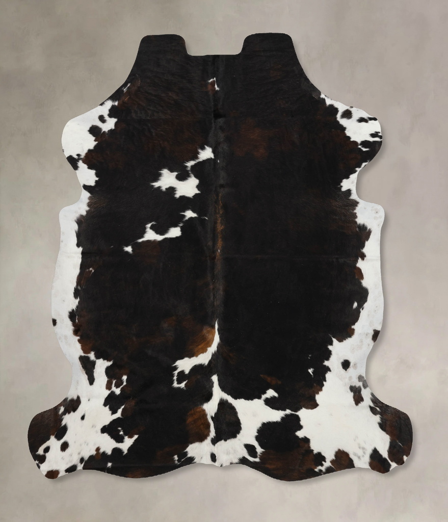 Tricolor X-Large European Cowhide Rug 7'1"H x 6'0"W #B12078 by Hudson Hides