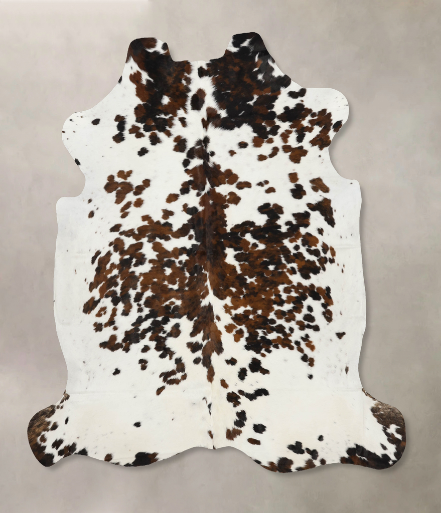 Tricolor X-Large European Cowhide Rug 7'2"H x 6'7"W #B12079 by Hudson Hides