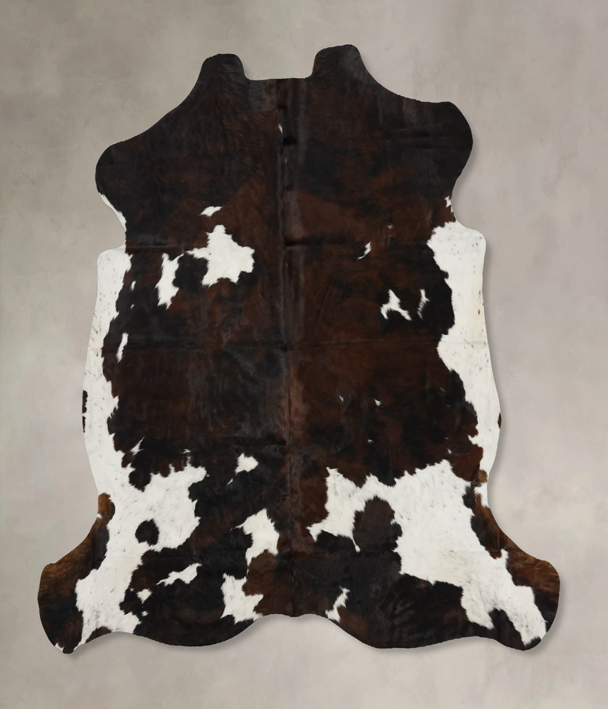 Tricolor X-Large European Cowhide Rug 6'11"H x 6'11"W #B12080 by Hudson Hides