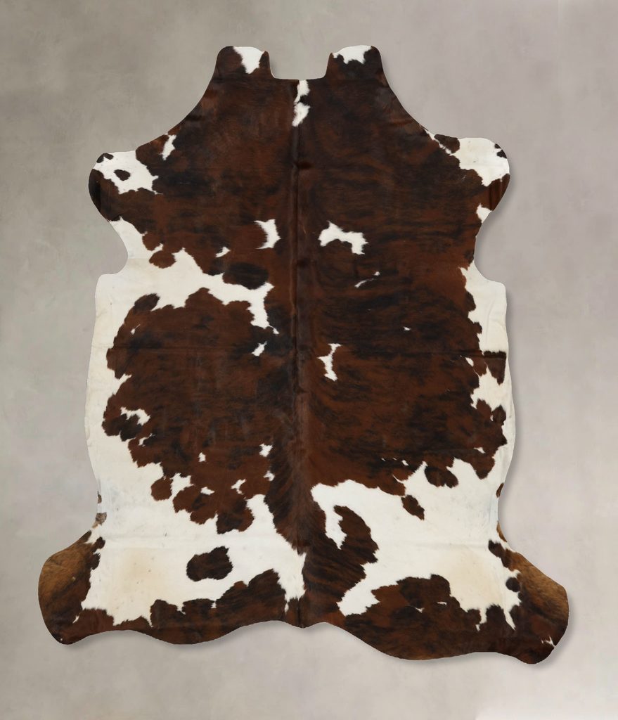 Tricolor X-Large European Cowhide Rug 7'3"H x 6'10"W #B12081 by Hudson Hides