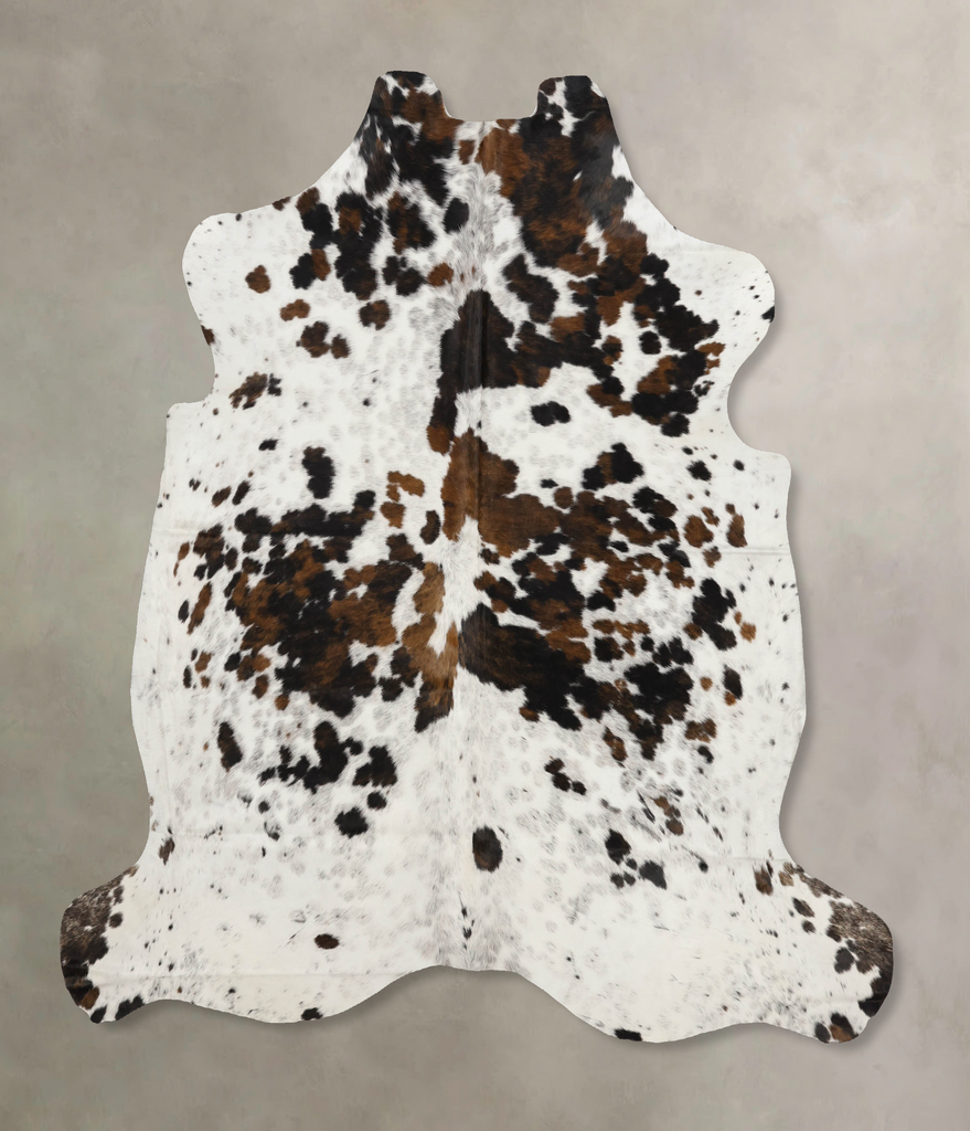Tricolor X-Large European Cowhide Rug 7'2"H x 6'10"W #B12083 by Hudson Hides