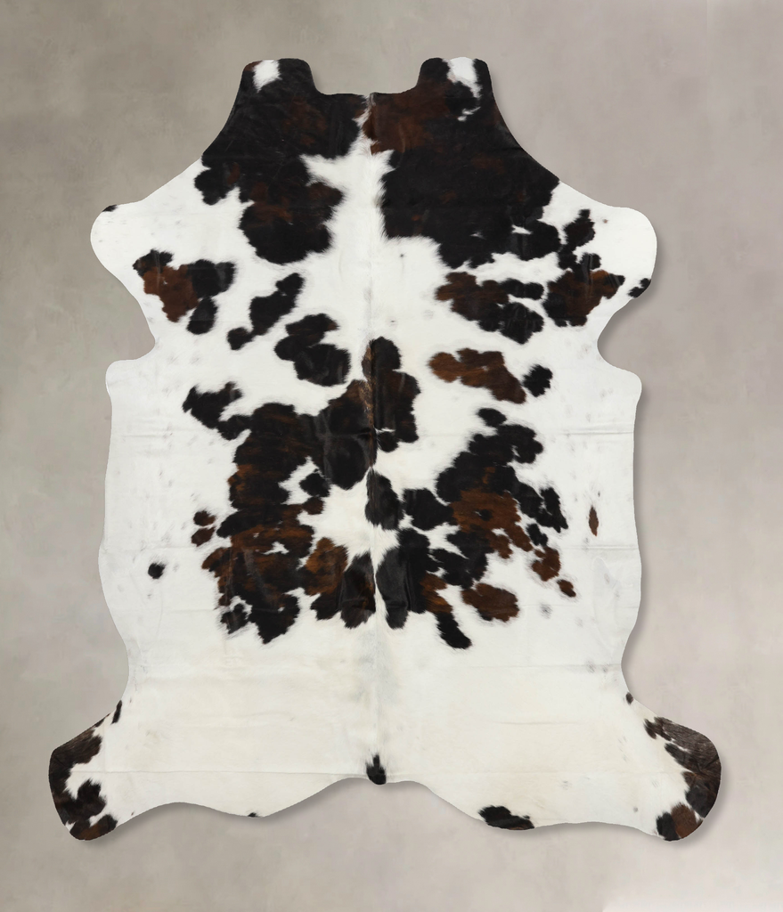 Tricolor X-Large European Cowhide Rug 7'4"H x 6'3"W #B12085 by Hudson Hides