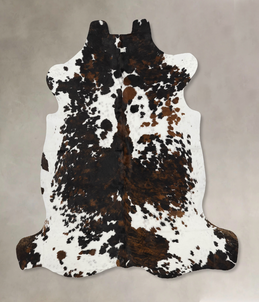 Tricolor X-Large European Cowhide Rug 7'1"H x 6'9"W #B12088 by Hudson Hides