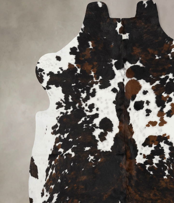 Tricolor X-Large European Cowhide Rug 7'1"H x 6'9"W #B12088 by Hudson Hides