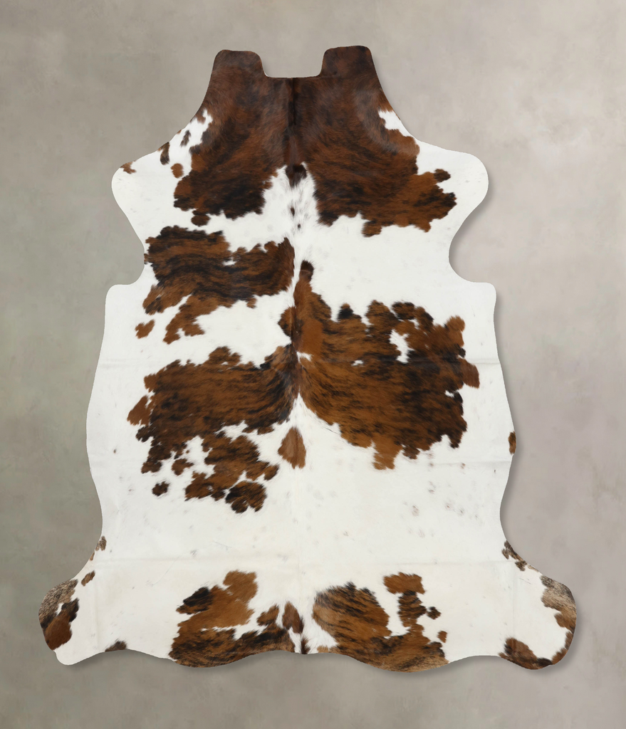 Tricolor X-Large European Cowhide Rug 7'3"H x 6'7"W #B12092 by Hudson Hides