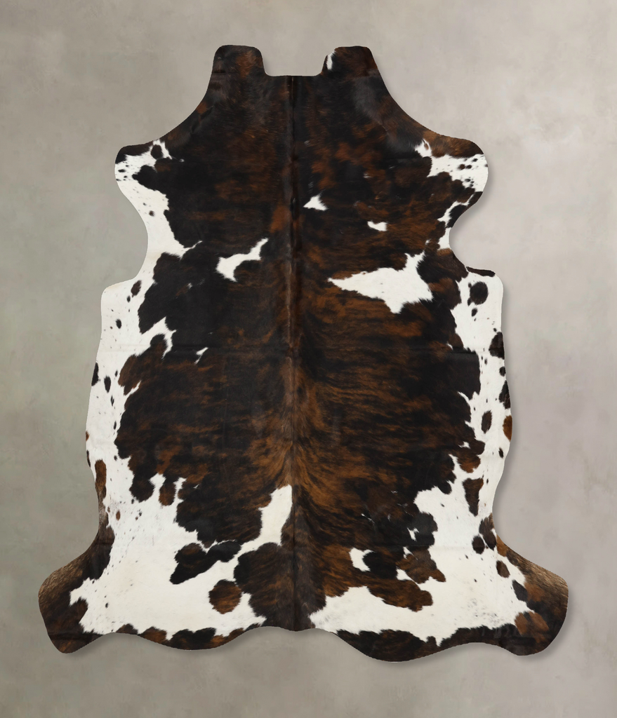 Tricolor X-Large European Cowhide Rug 7'3"H x 6'10"W #B12094 by Hudson Hides