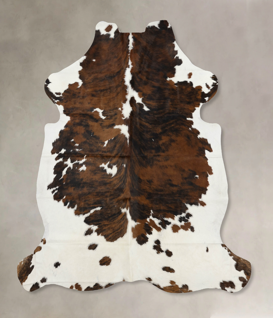 Tricolor X-Large European Cowhide Rug 7'3"H x 6'5"W #B12095 by Hudson Hides