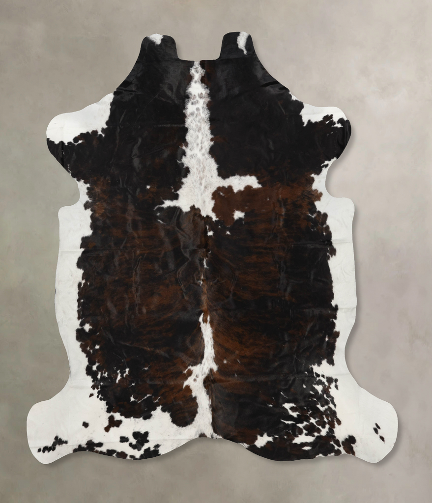 Tricolor X-Large European Cowhide Rug 7'1"H x 6'9"W #B12096 by Hudson Hides