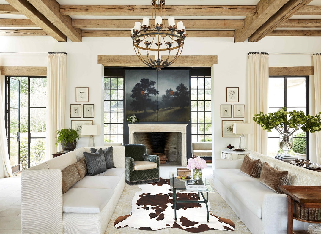Tricolor X-Large European Cowhide Rug 7'1"H x 6'7"W #B12100 by Hudson 