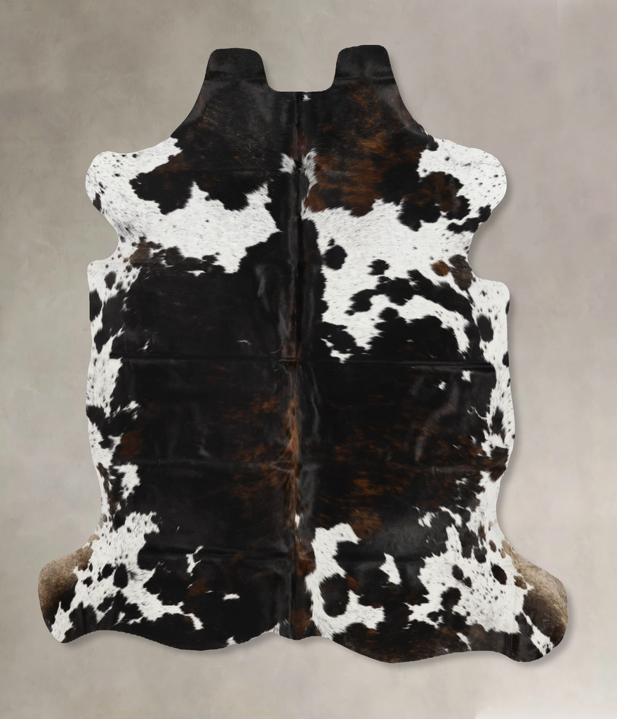 Tricolor X-Large European Cowhide Rug 7'0"H x 6'5"W #B12104 by Hudson Hides