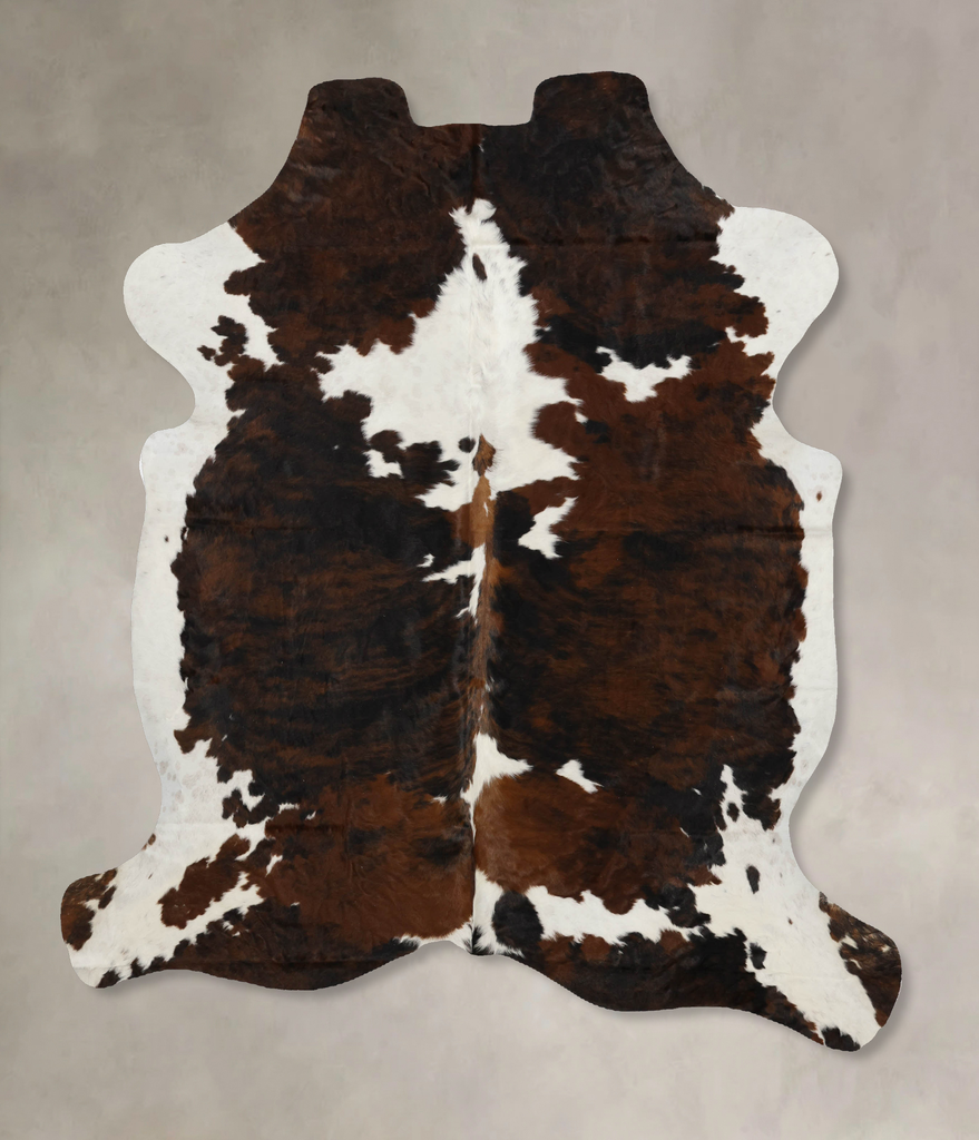 Tricolor X-Large European Cowhide Rug 7'3"H x 6'1"W #B12106 by Hudson Hides