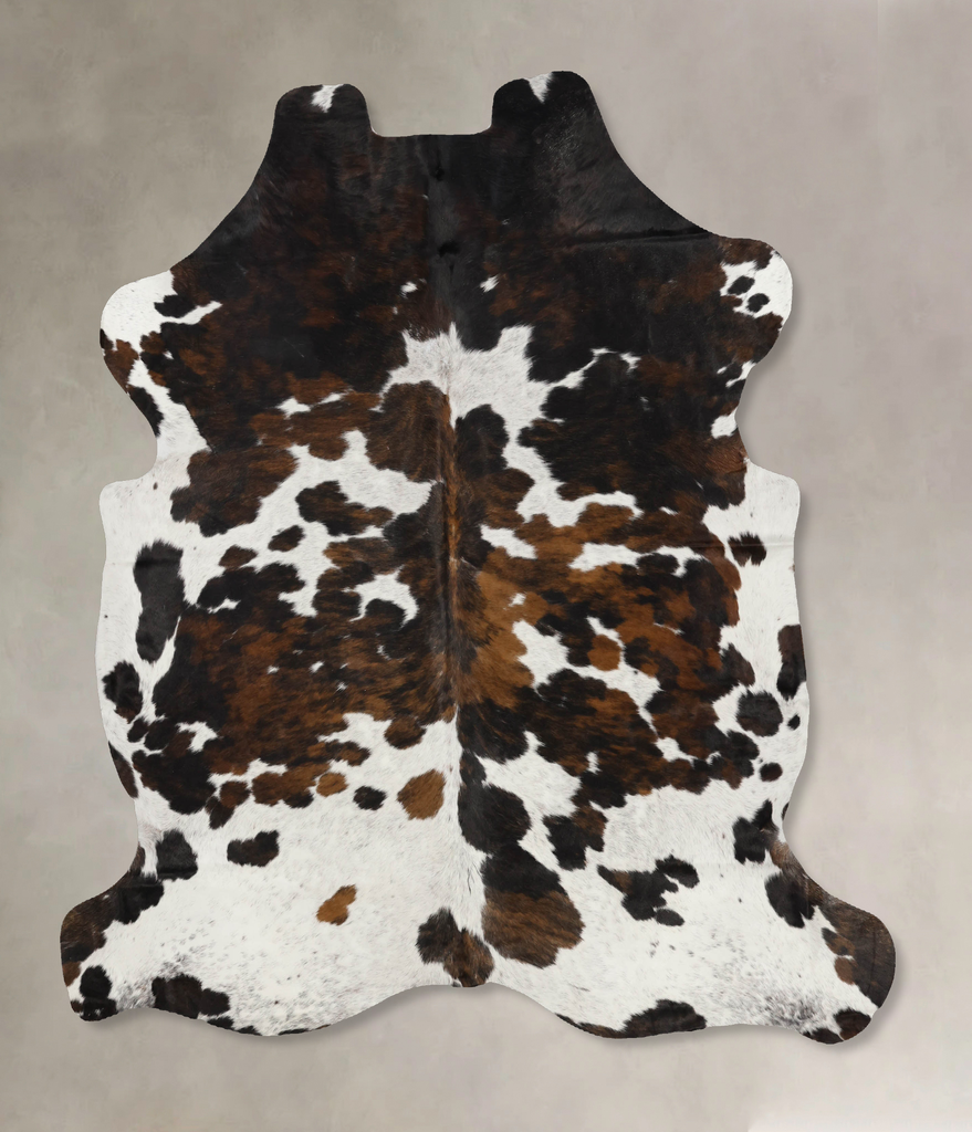 Tricolor X-Large European Cowhide Rug 7'1"H x 6'5"W #B12107 by Hudson Hides