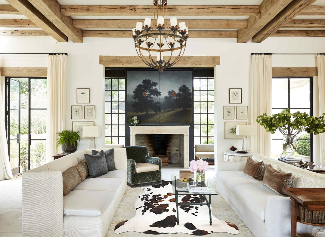 Tricolor X-Large European Cowhide Rug 7'2"H x 6'8"W #B12111 by Hudson 