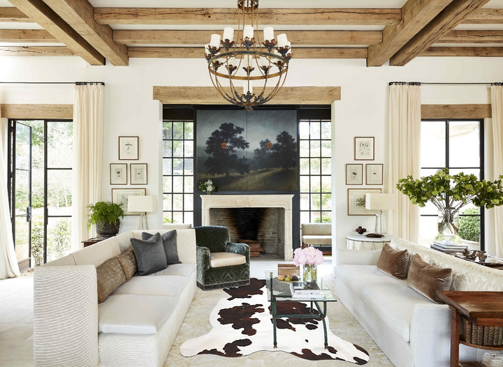 Tricolor X-Large European Cowhide Rug 7'3"H x 6'1"W #B12117 by Hudson Hides
