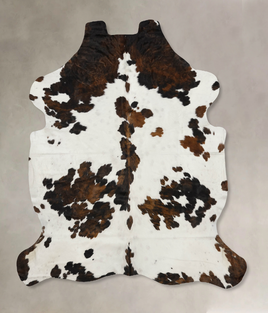 Tricolor X-Large European Cowhide Rug 7'0"H x 6'1"W #B12121 by Hudson Hides