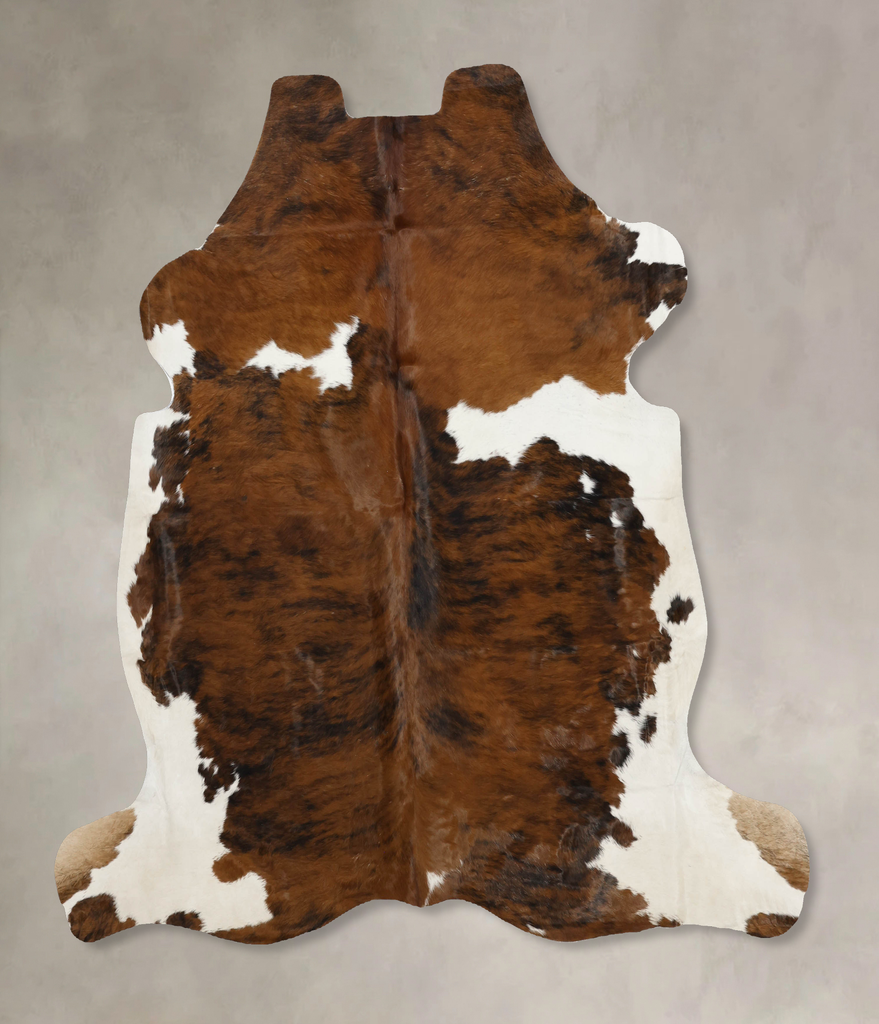 Tricolor X-Large European Cowhide Rug 6'9"H x 6'9"W #B12133 by Hudson Hides