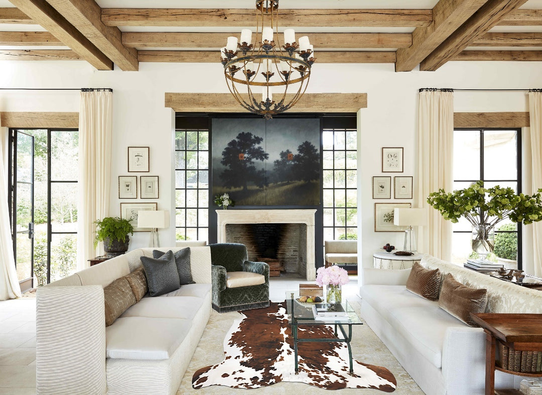 Tricolor X-Large European Cowhide Rug 6'5"H x 6'3"W #B12147 by Hudson 