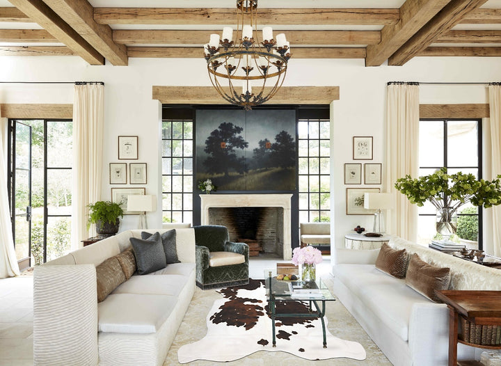 Tricolor Large European Cowhide Rug 6'9"H x 5'9"W #B12160 by Hudson Hides