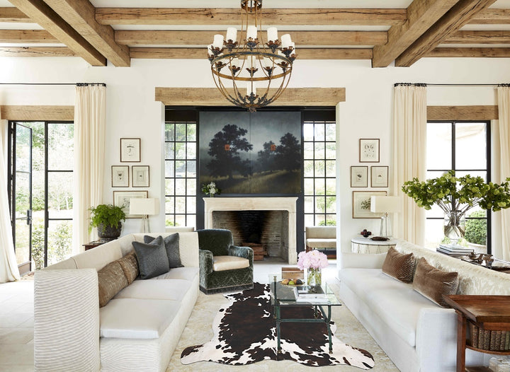 Tricolor X-Large European Cowhide Rug 6'11"H x 6'6"W #B12171 by Hudson Hides
