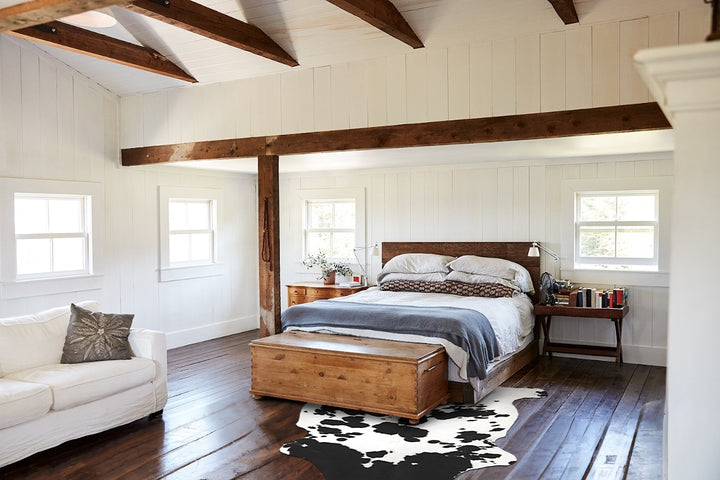 Black and White X-Large European Cowhide Rug 6'7"H x 6'2"W #B12175 by Hudson Hides