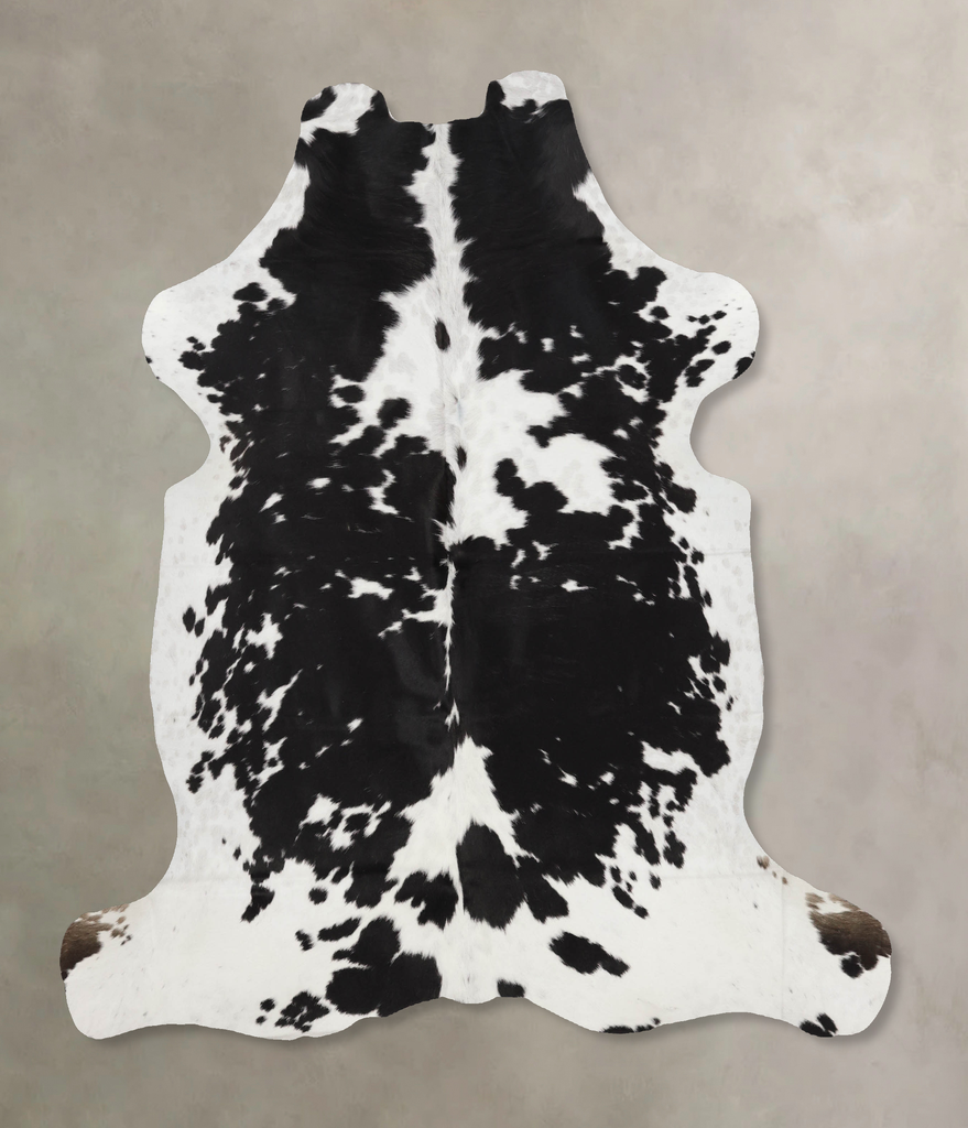 Black and White X-Large European Cowhide Rug 6'8"H x 6'1"W #B12190 by Hudson Hides
