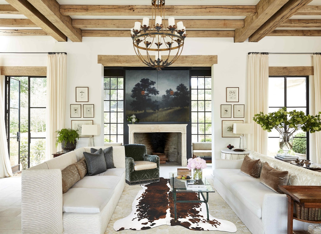 Tricolor X-Large European Cowhide Rug 6'7"H x 6'3"W #B12198 by Hudson 