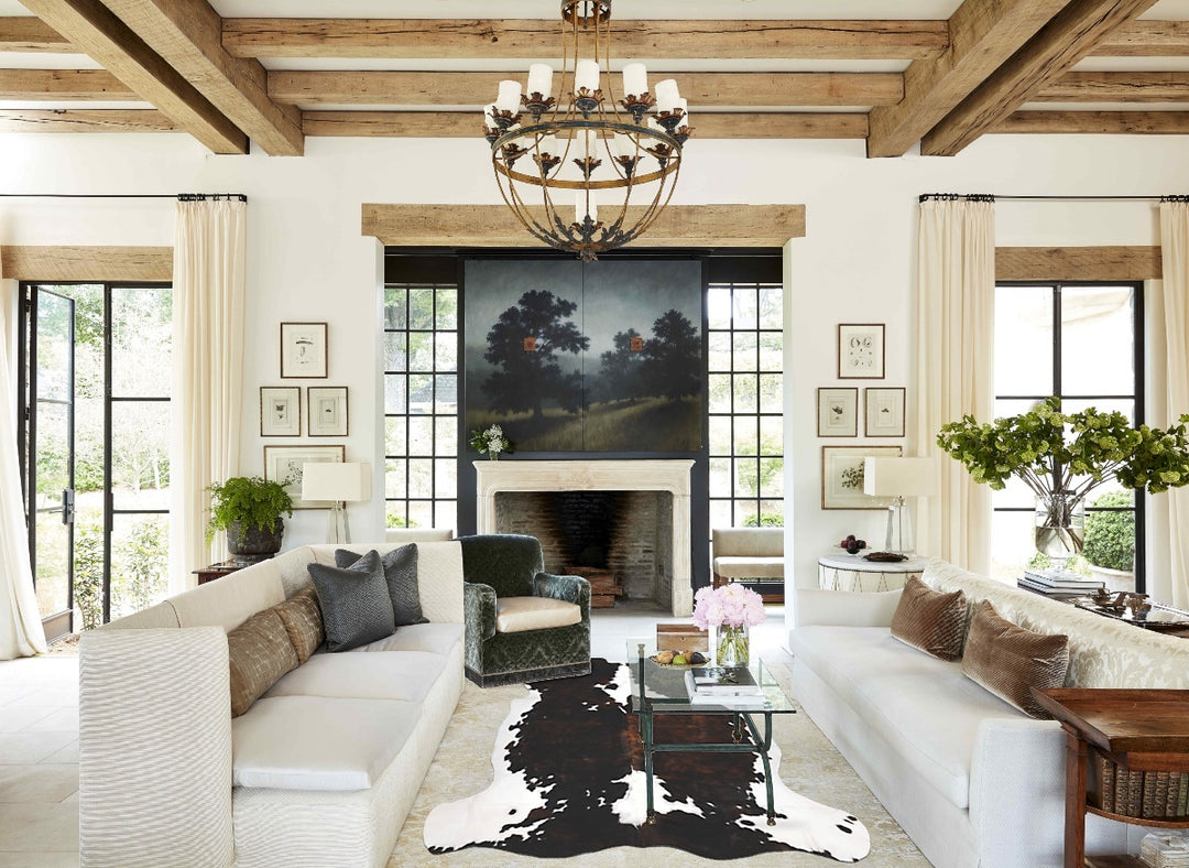 Tricolor X-Large European Cowhide Rug 6'5"H x 6'4"W #B12206 by Hudson 