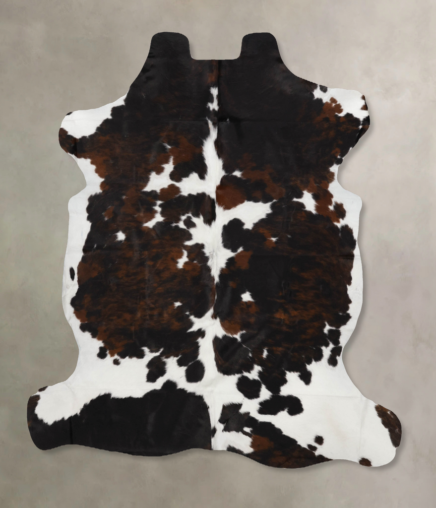 Tricolor X-Large European Cowhide Rug 6'9"H x 6'5"W #B12207 by Hudson Hides